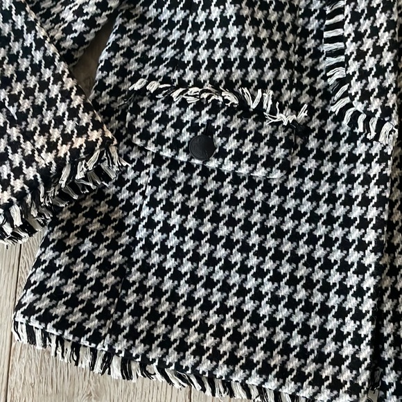 Gorgeous Express Blazer Jacket in Plaid Black White Lined Jacket w pockets sz L - Picture 2 of 11